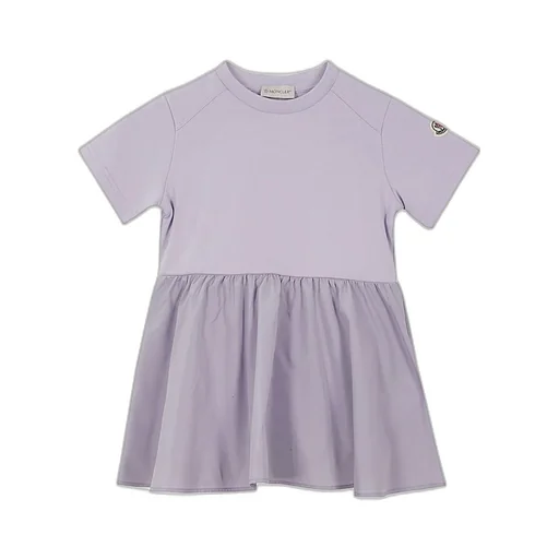 Moncler Enfant Logo Patch Crewneck Flared Dress