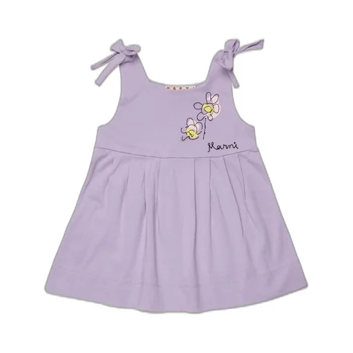 Marni Kids Logo Embroidered Sleeveless Dress