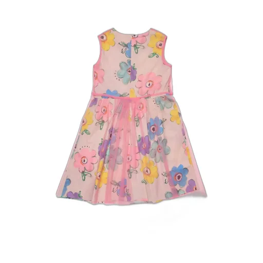 Marni Kids Floral Printed Tulle Sleeveless Dress