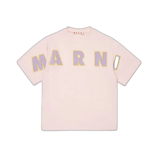 Marni Kids Logo Embroidered Crewneck T-Shirt