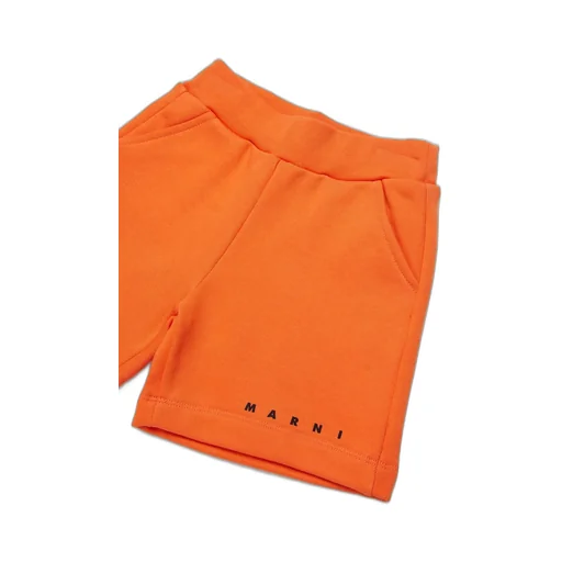Marni Kids Logo Embroidered Track Shorts