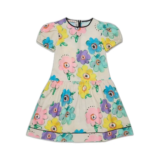Marni Kids Floral Printed Short-Sleeved Dress