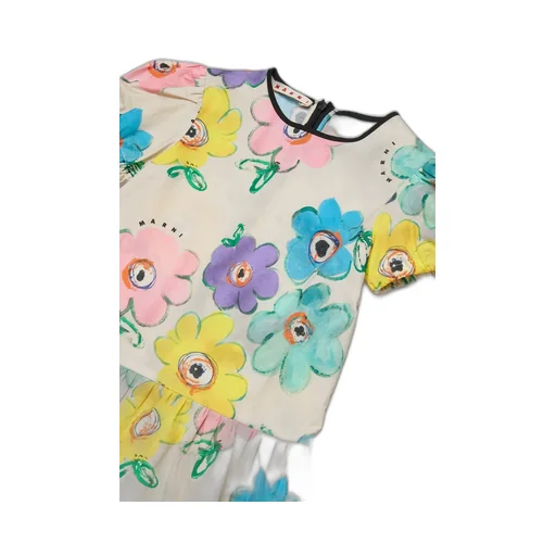 Marni Kids Floral Printed Short-Sleeved Dress