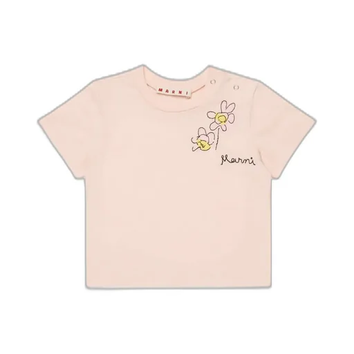 Marni Kids Logo Embroidered Crewneck T-Shirt