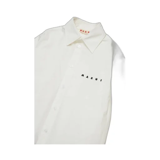 Marni Kids Logo-Embroidered Long-Sleeved Shirt