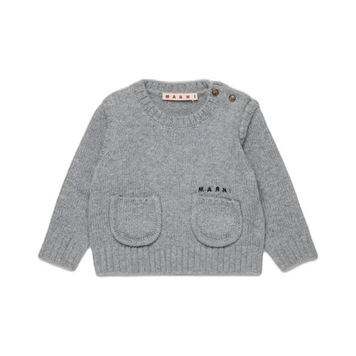 Marni Kids Logo Embroidered Knitted Jumper