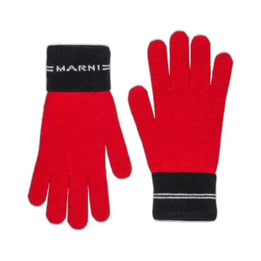 Marni Kids Logo Intarsia Knitted Gloves