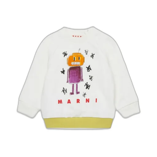 Marni Kids Robot-Themed Galaxy Printed Crewneck Sweatshirt