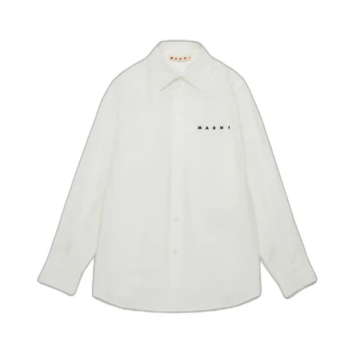 Marni Kids Logo-Embroidered Long-Sleeved Shirt