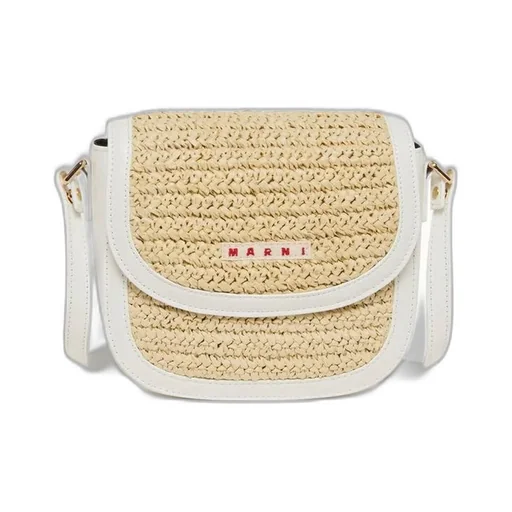 Marni Kids Raffia Effect Smile Shoulder Bag