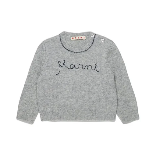 Marni Kids Logo Embroidered Knitted Jumper