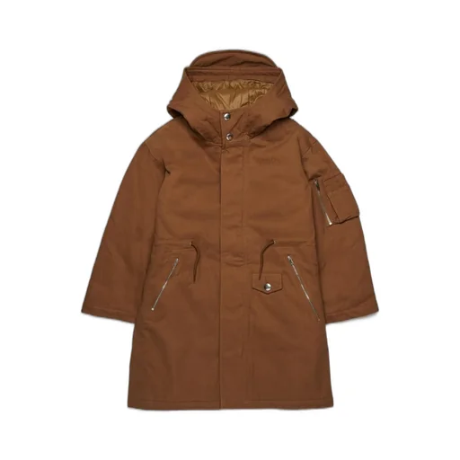 Marni Kids Logo Embroidered Hooded Parka