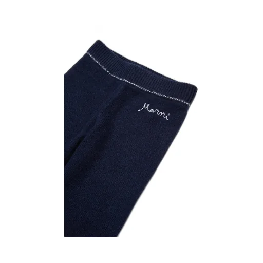 Marni Kids Logo Embroidered Ribbed Leggings