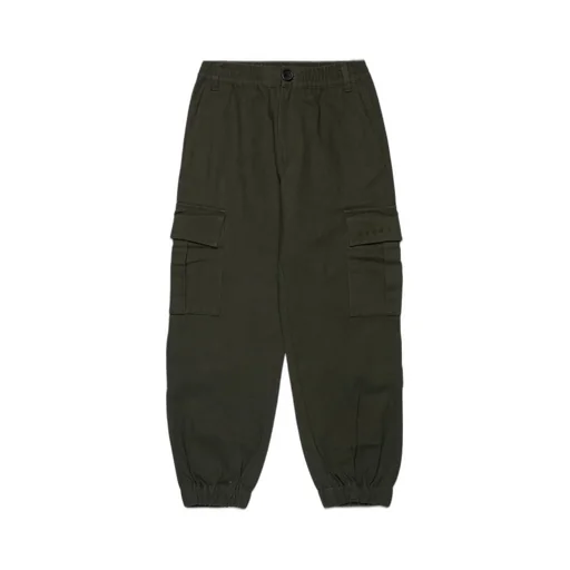 Marni Kids Logo Embroidered Cargo Pants