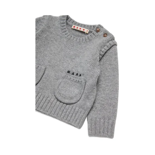 Marni Kids Logo Embroidered Knitted Jumper
