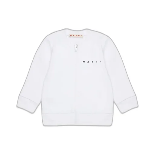 Marni Kids Logo Embroidered Zipped Sweatshirt