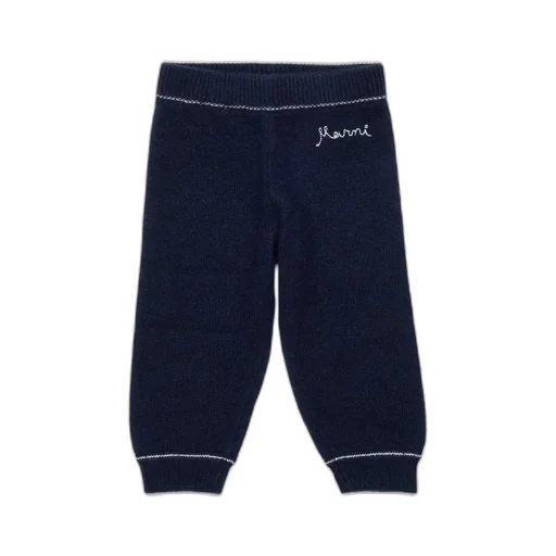 Marni Kids Logo Embroidered Ribbed Leggings