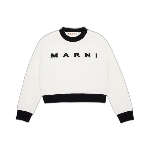 Marni Kids Logo Intarsia Knitted Jumper