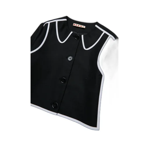 Marni Kids Logo Embroidered Flannel Jacket
