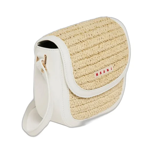 Marni Kids Raffia Effect Smile Shoulder Bag
