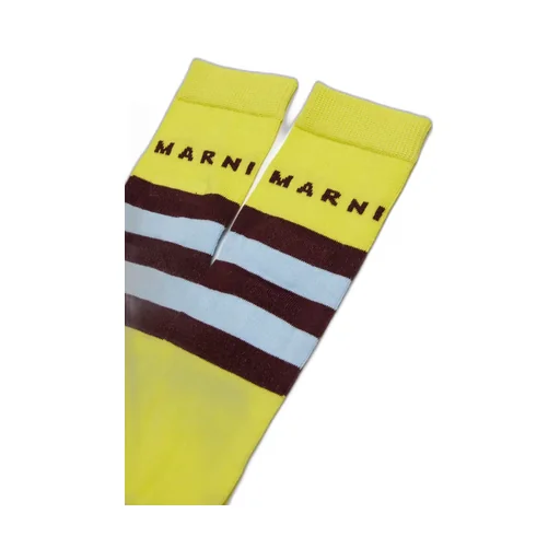 Marni Kids Stripe-Logo Knitted Socks