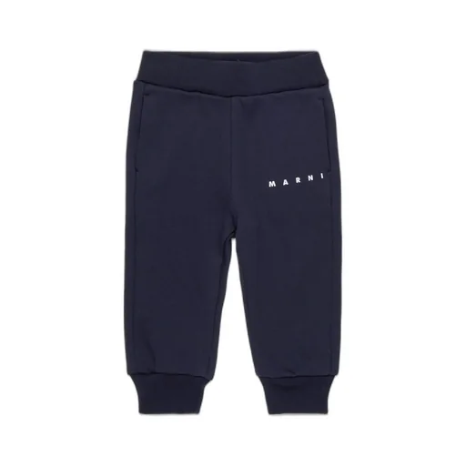 Marni Kids Logo-Printed Fleece Jogger Pants