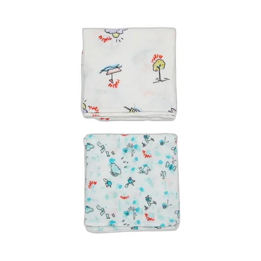 Marni Kids 2 Pack All-Over Patterned Muslin