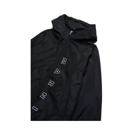 Marni Kids Logo Printed Hooded Windbreaker Jacket