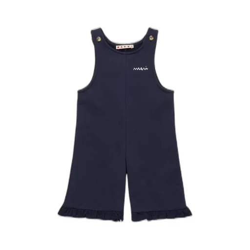 Marni Kids Logo Printed Fleece Dungarees