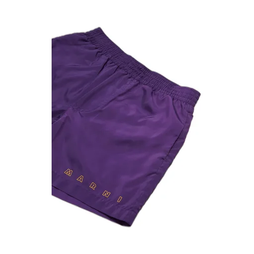 Marni Kids Logo Printed Swim Shorts