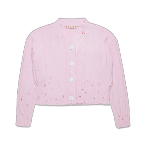 Marni Kids Distressed Knit Cardigan