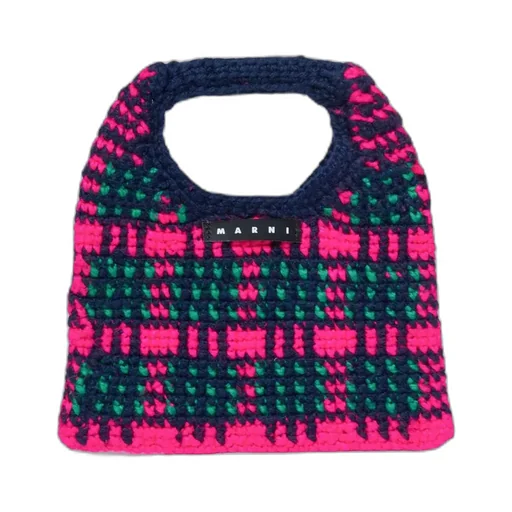 Marni Kids Logo-Patch Crochet-Knitted Shoulder Bag