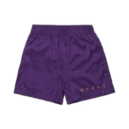 Marni Kids Logo Printed Swim Shorts