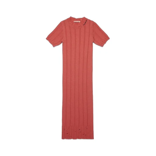 Marni Kids Rib-Knit Distressed Dress