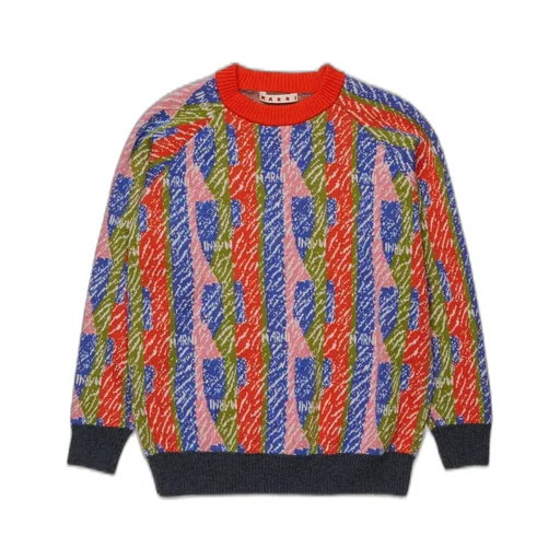 Marni Kids Allover Jacquard Knitted Jumper