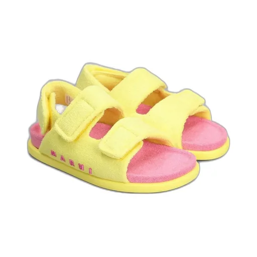 Marni Kids Towelling Touch-Strap Sandals