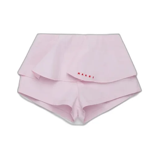 Marni Kids Logo Embroidered Shorts