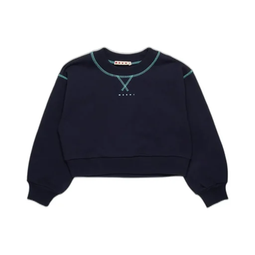Marni Kids Logo Detailed Crewneck Sweatshirt