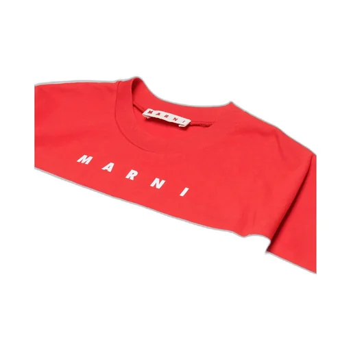 Marni Kids Logo-Printed Two-Toned Crewneck T-Shirt