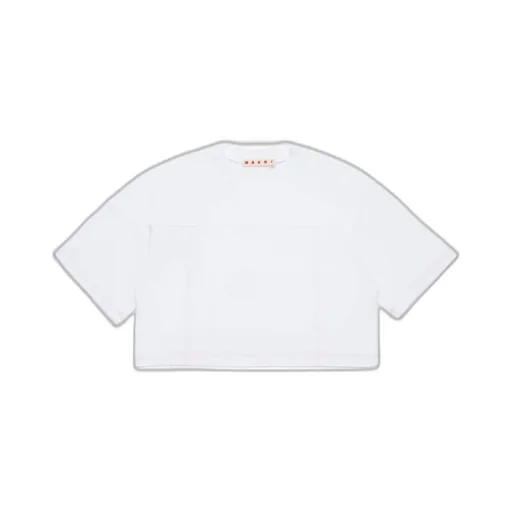 Marni Kids Logo Printed Cropped T-Shirt