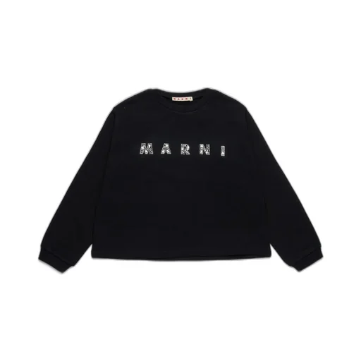 Marni Kids Rhinestone-Logo Crewneck Sweatshirt