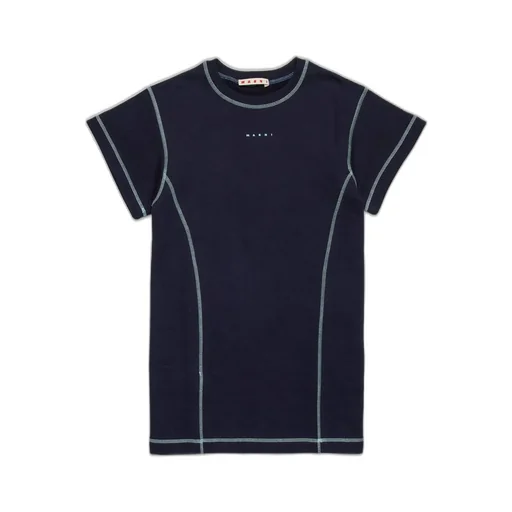 Marni Kids Logo Detailed Crewneck T-Shirt Dress