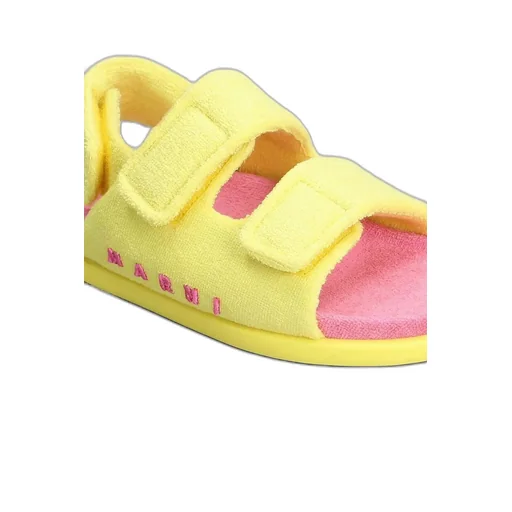 Marni Kids Towelling Touch-Strap Sandals