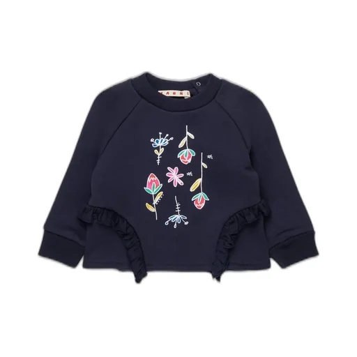 Marni Kids Ruffled Crewneck Sweatshirt