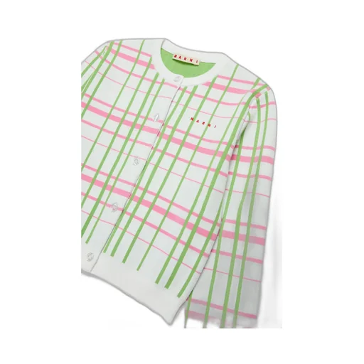 Marni Kids Checked Knitted Cardigan