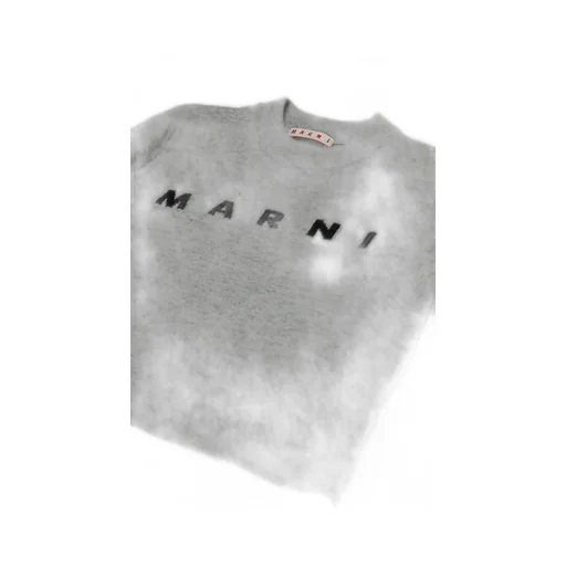 Marni Kids Logo Intarsia-Knit Two-Tone Jumper