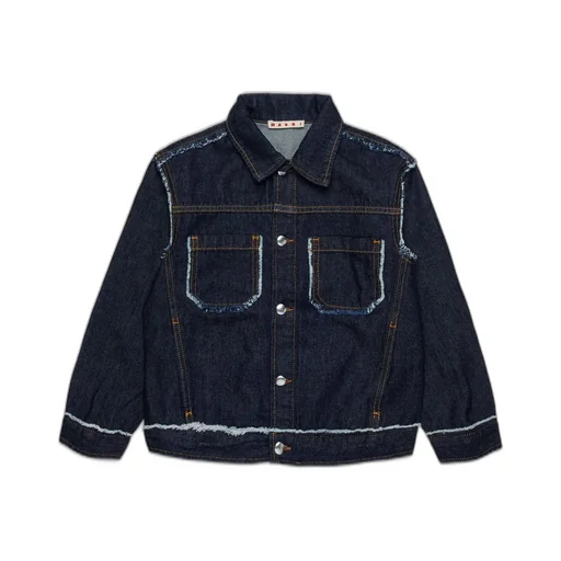 Marni Kids Raw-Cut Denim Jacket