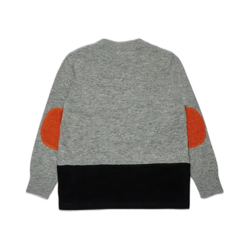 Marni Kids Logo Intarsia-Knit Two-Tone Jumper