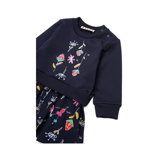 Marni Kids Floral Printed Sweatshirt Dress