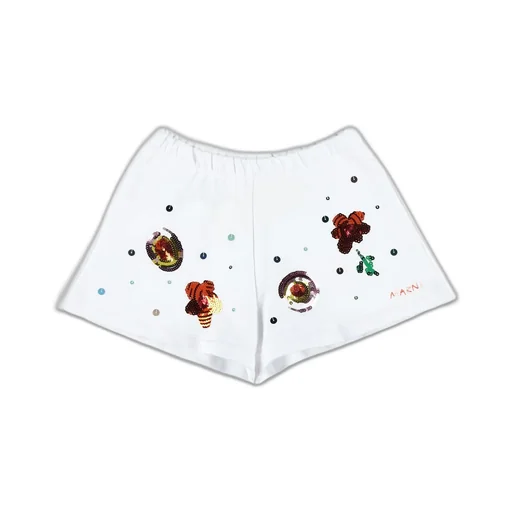 Marni Kids Sequinned Elasticated Waistband Fleece Shorts